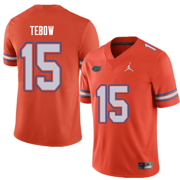 Jordan Brand Men #15 Tim Tebow Florida Gators College Football Jerseys Orange